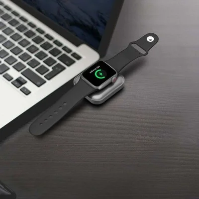 Porodo Dual-Dock Wireless Charger For Watch - Earbuds - Gray
